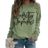 Women Perfectly Love Heart Imperfect Graphic Sweatshirt Long Sleeve Shirt