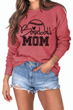 Damen Baseball Mom Sweatshirt Sport Mama Geschenk Langarmshirt