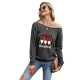 Women Merry Christmas Fashion Shirt Christmas Gnomes Graphic Blouse