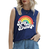 Day Drinkin' Vintage Rainbow Tank Damen Lustiges Sommershirt