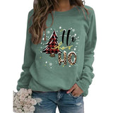 Women Ho Ho Ho Christmas Sweatshirt Christmas Tree Snowflake Graphic Shirt