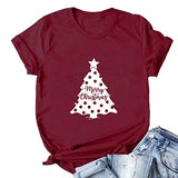 Women Merry Christmas Tree Cute T-Shirt