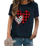 Buffalo Plaid Love Hearts Shirt Women Valentines Day Gift Tees