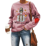 Sweat-shirt maman crâne pour femmes, juste une fille qui aime l'automne