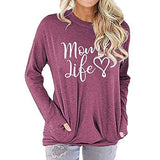 Women Long Sleeve Mom Life Blouse with Pockets