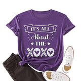 Valentines Day Shirts Women It's All About The Love Heart Tee Tops