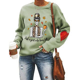 Sweat-shirt maman crâne pour femmes, juste une fille qui aime l'automne