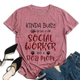 Women Kinda Busy Being A Dog Mom Graphic T Shirt