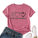 Femmes paix amour bonheur T-Shirt bonheur T-Shirt femme chemise graphique