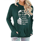 Women Long Sleeve Women Belong in All Places Blouse with Pockets Women Graphic Shirt