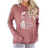 Women Long Sleeve Women Belong in All Places Blouse with Pockets Women Graphic Shirt