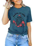 Women Long Sleeve Santa Cute Sweatshirt Christmas Santa Sweatshirt