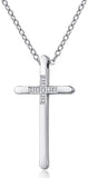 Collier croix femme 18 carats or rose rempli d’argent, longs et grands colliers croix maigres simples, idées pour sa mère, sa fille, sa sœur, sa femme 