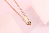 Love Heart Womens Necklace Stainless Steel Gold Plated Pendant Necklaces for Mom Inlay 5A Cubic Zirconia Personalized Moms Necklace with Kid’s Name