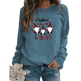 Damen Langarmshirt „Chillin with My Gnomes“ Weihnachtspullover Weihnachtsshirt