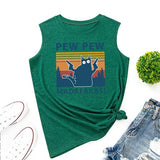 Women Pew Pew Madafakas Tank Funny Pew Pew Cat Shirt