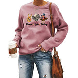 Sweatshirt mit Aufschrift „Peace Love Turkey“ für Damen, Thanksgiving-Grafik, Kleidungsshirt