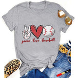 Baseball-Shirt für Damen, Motiv: Peace Love