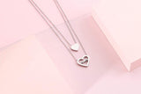 Love Heart Womens Necklace Stainless Steel Gold Plated Pendant Necklaces for Mom Inlay 5A Cubic Zirconia Personalized Moms Necklace with Kid’s Name