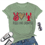 Femmes Peace Love Crawfish T-Shirt Crawfish Chemise graphique
