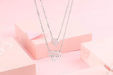 Love Heart Womens Necklace Stainless Steel Gold Plated Pendant Necklaces for Mom Inlay 5A Cubic Zirconia Personalized Moms Necklace with Kid’s Name