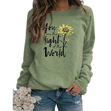Women Long Sleeve You are The Light of The World Sweatshirt Sunflower Sweatshirt