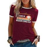 Femmes Bourbon va dans la sagesse sort drôle boire T-Shirt Vintage Bourbon chemise