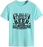 Women Vacation Summer Shirt The Only BS I Need is Beer and Sunshine Tees Tops