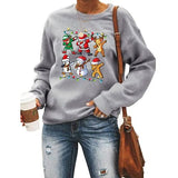 Women Santa Squad Snowman Girl with Bow Deer Sweatshirt Christmas Shirt
