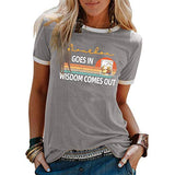 Femmes Bourbon va dans la sagesse sort drôle boire T-Shirt Vintage Bourbon chemise