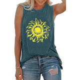 Débardeur tournesol pour femmes, chemise florale Vintage, chemise tournesol