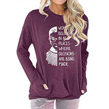 Women Long Sleeve Women Belong in All Places Blouse with Pockets Women Graphic Shirt