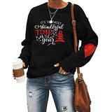 Women Christmas Shirts It's The Most Wonderful Time of The Year Long Sleeve Sweatshirt