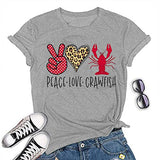 Femmes Peace Love Crawfish T-Shirt Crawfish Chemise graphique
