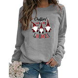 Damen Langarmshirt „Chillin with My Gnomes“ Weihnachtspullover Weihnachtsshirt