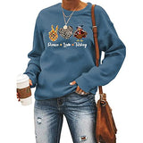 Sweatshirt mit Aufschrift „Peace Love Turkey“ für Damen, Thanksgiving-Grafik, Kleidungsshirt