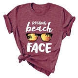 T-Shirt de plage pour femmes, chemise graphique de plage, chemise d'été
