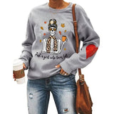 Sweat-shirt maman crâne pour femmes, juste une fille qui aime l'automne