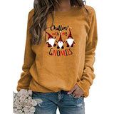 Damen Langarmshirt „Chillin with My Gnomes“ Weihnachtspullover Weihnachtsshirt