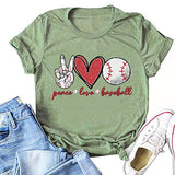 Baseball-Shirt für Damen, Motiv: Peace Love