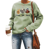Sweatshirt mit Aufschrift „Peace Love Turkey“ für Damen, Thanksgiving-Grafik, Kleidungsshirt