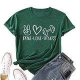 Women Peace Love Fitness Shirt Fitness Shirts