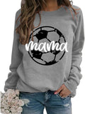 Women Soccer Mama Sweatshirt Soccer Season Graphic Tops