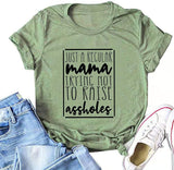 Femmes juste une maman ordinaire essayant de ne pas élever des connards T-Shirt maman chemise