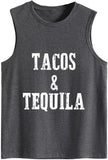 Tacos und Tequila Tank Tops Frauen Grafik Trinken Shirt