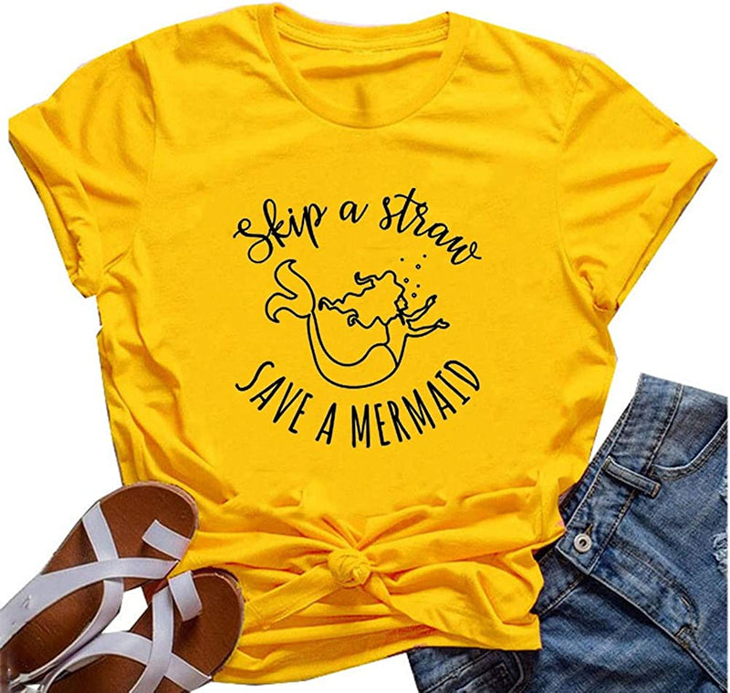 T-Shirt Femme Sauter Une Paille Sauver Une Sirène