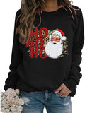Sweat-shirt Vintage Santa pour femmes, chemise Ho Ho Ho joyeux noël