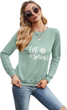 Women Let It Snow Long Sleeve Shirt Snowflake Christmas Blouse
