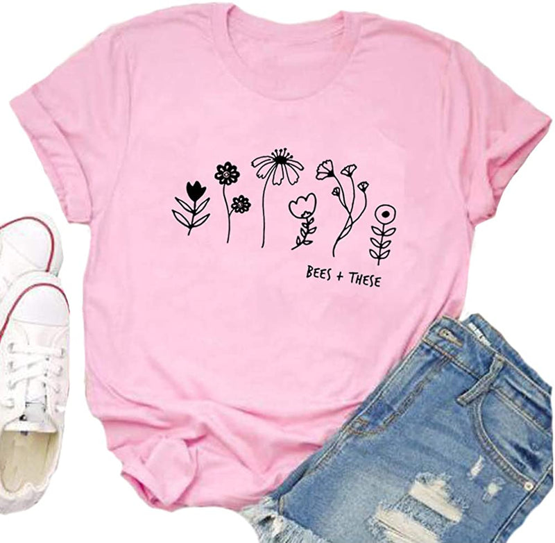 T-Shirt pour femmes, abeilles, plantes, sauvent les abeilles
