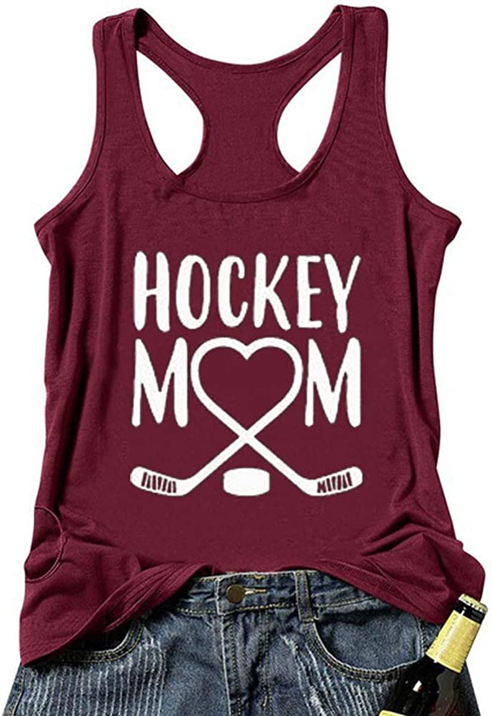 Women Hockey Mom Shirt Tank Top